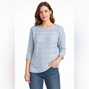 Ralph Lauren Light Gray Cable Knit Sweater